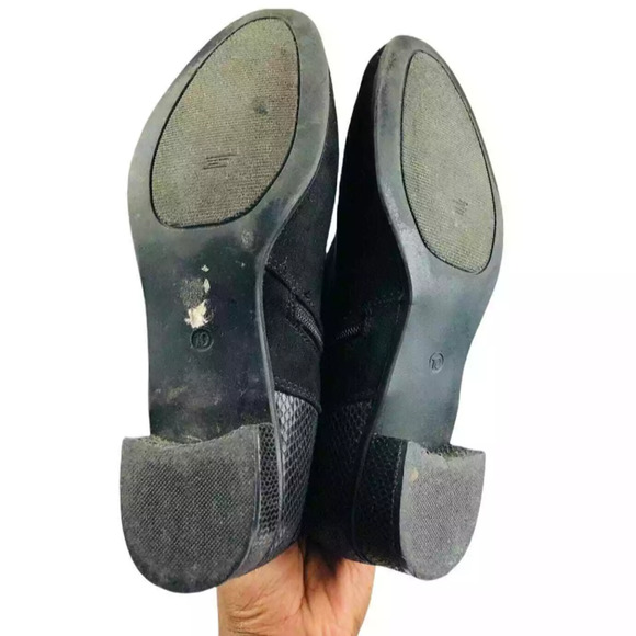 Cato Womens Snake Embossed Knee High Boots Zip Stretch Black Faux Suede Size 10 - Picture 9 of 9